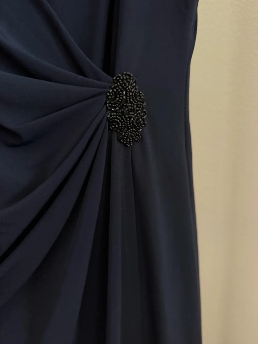 Lauren Ralph Lauren Navy Faux-Wrap Cocktail Dress - Picture 3 of 5